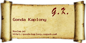 Gonda Kaplony névjegykártya